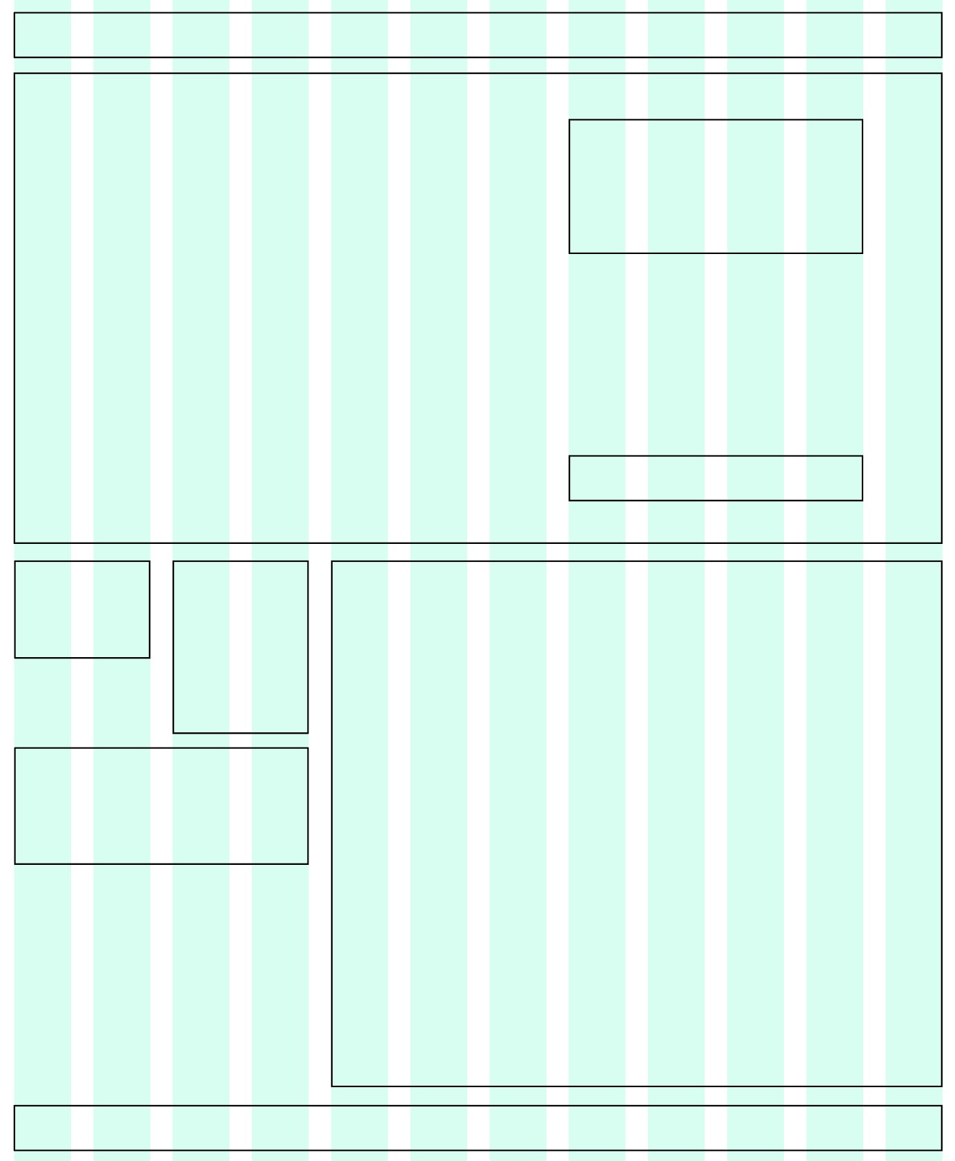 A wide-screen wireframe with different sizes