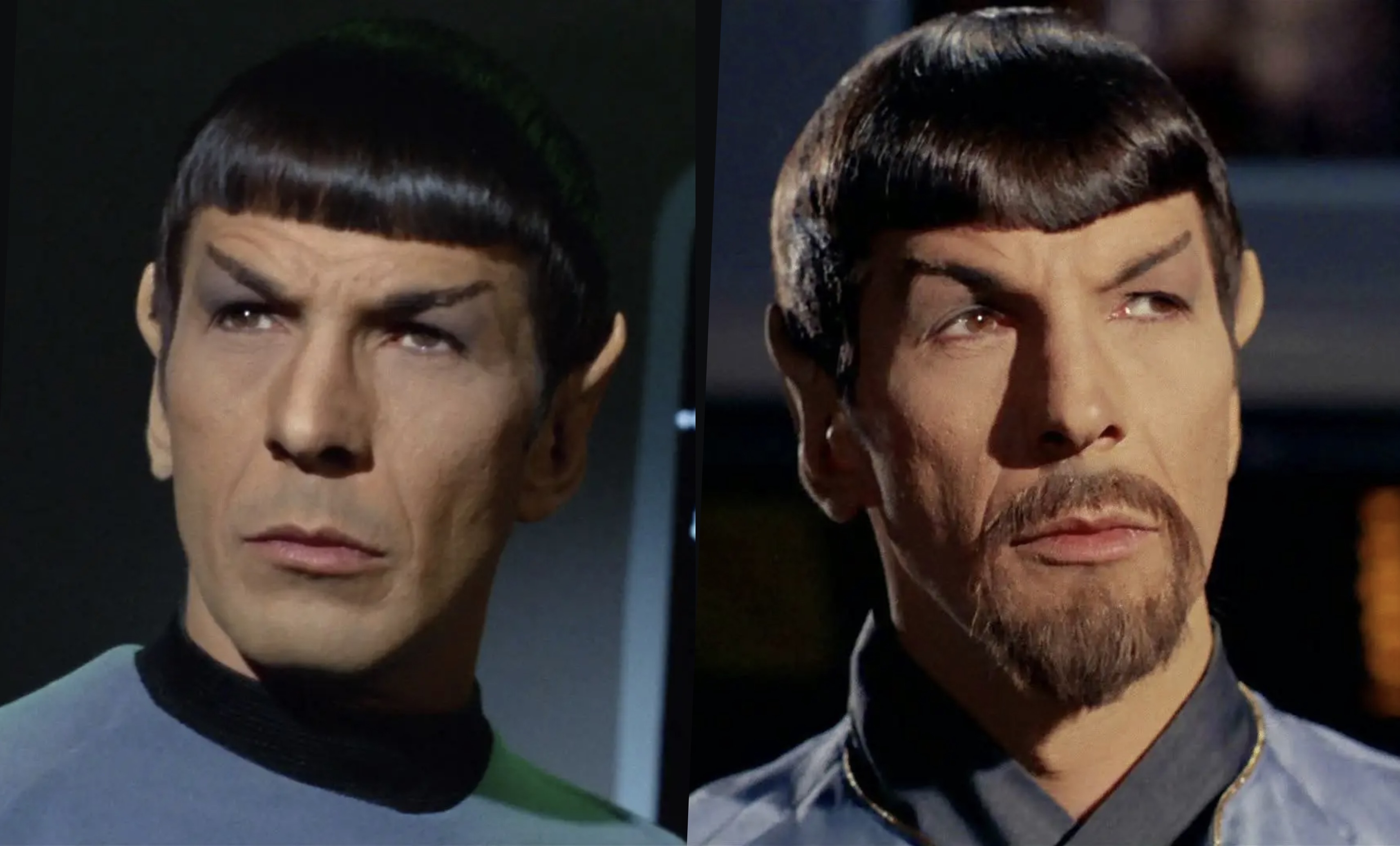 Spock, and Spock with a goatee