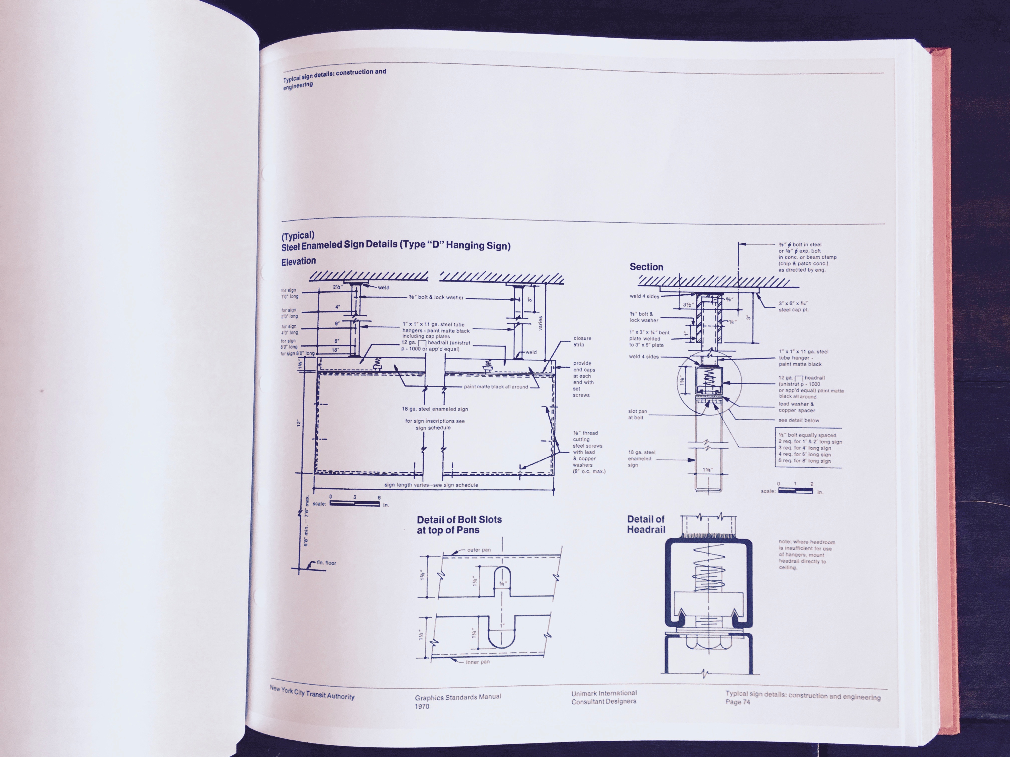 Diagram of sign construction