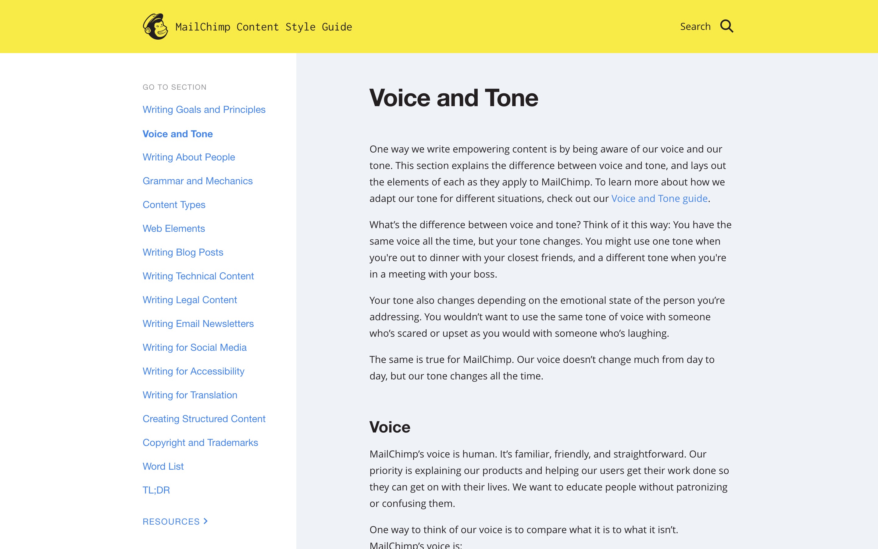 Mailchimp Voice