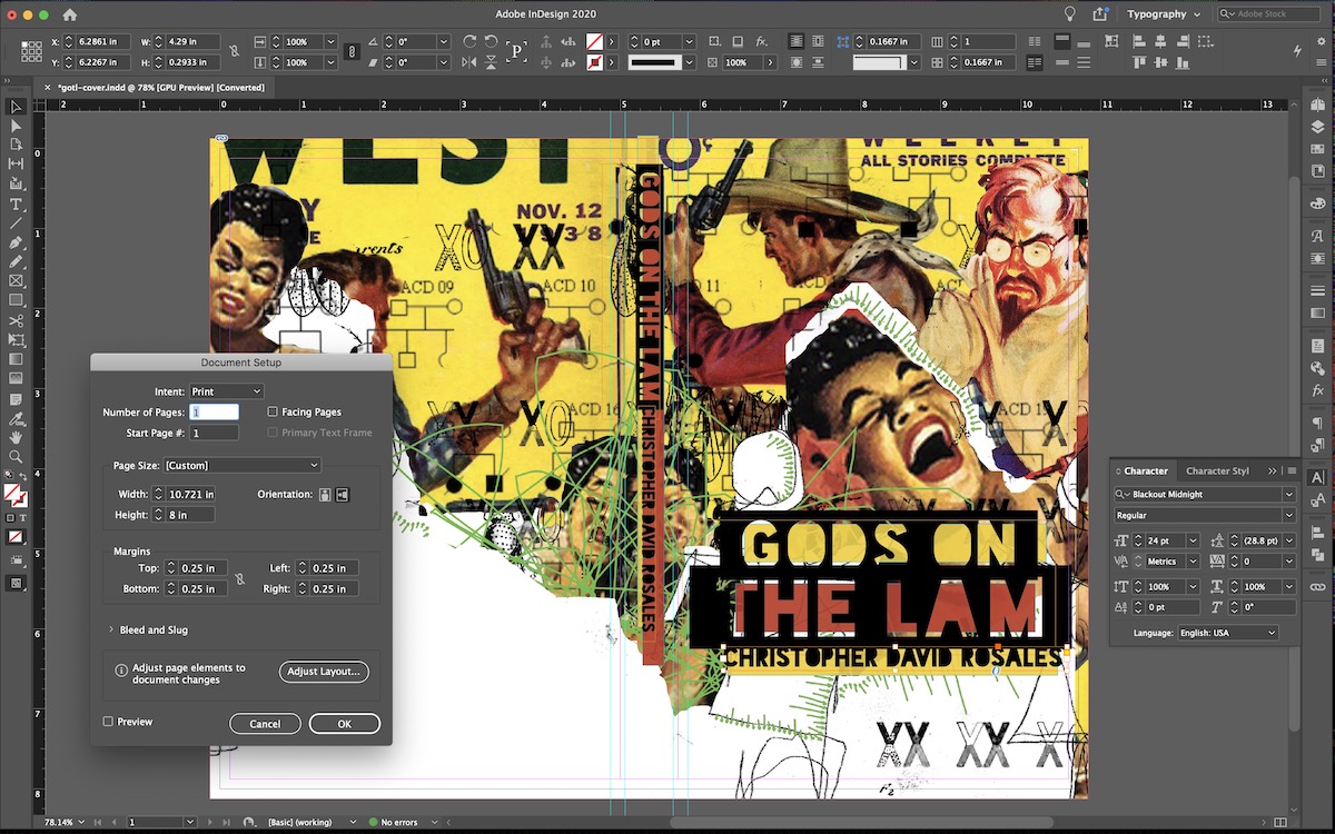 InDesign book-cover layout